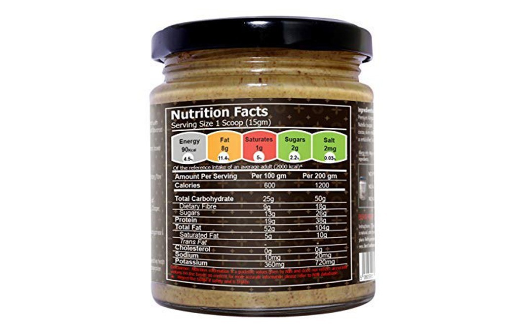 Delicieux All Natural Almond Butter, Nutella   Glass Jar  200 grams